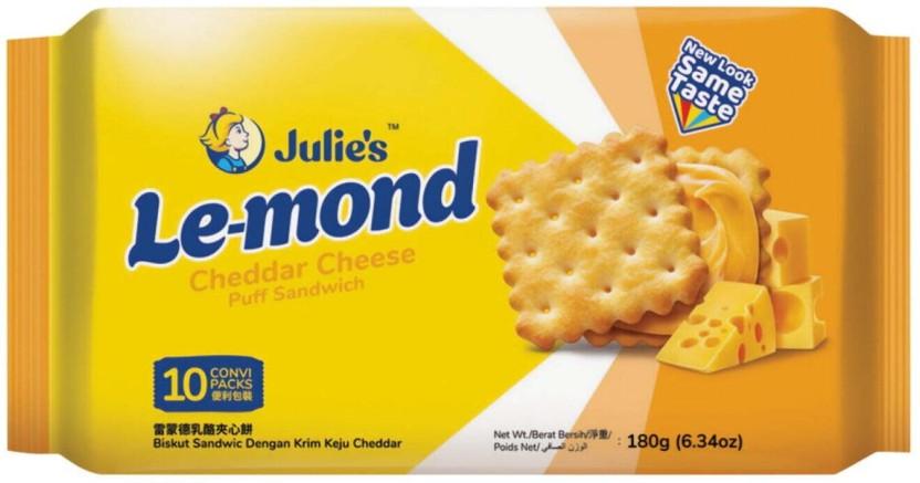 Julie'S Le-mond Cheddar Cheese Puff Cream Sandwich Biscuit (180 g)