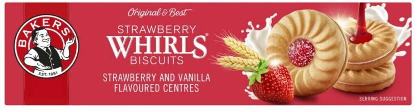 Bakers Strawberry Whirl Biscuits Cream Filled Biscuit (200 g)