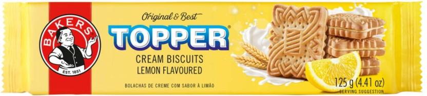 Bakers Topper Lemon Flavoured Biscuits Cream Filled Biscuit (125 g, Pack of 12)