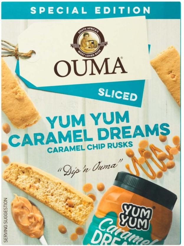Ouma Yum Yum Caramel Dreams Peanut butter, Caramel flavoured Wheat Rusk (450 g)