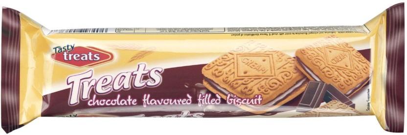 Tasty Treats Chocolate Flavored Biscuits Cream Filled Biscuit (80 g)