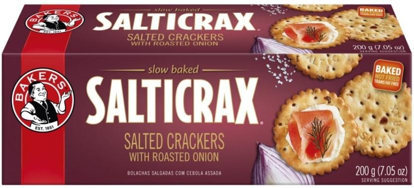 Bakers Salticrax With Roasted Onion Salted Biscuit (200 g, Pack of 12)