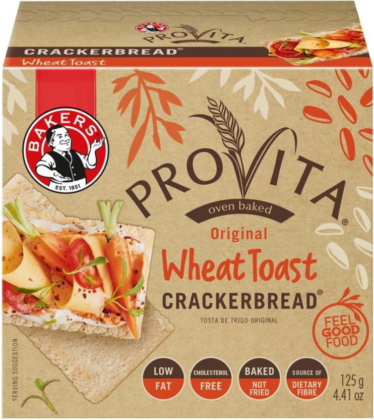 Bakers Provita Original Wheat Toast Cracker Bread Bakery Biscuit (125 g, Pack of 12)