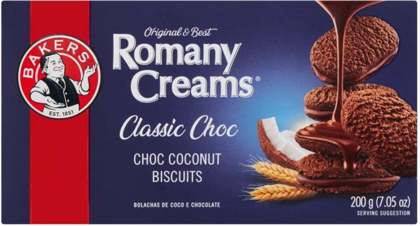 Bakers Romany Creams Classic Choc Coconut Biscuit Cream Filled Biscuit (200 g, Pack of 12)