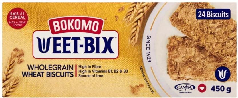 Bokomo Weet-Bix Wholegrain Wheat High Fiber Biscuit (450 g, Pack of 6)