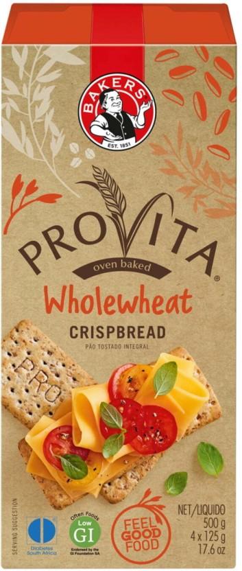 Bakers Provita Whole Wheat Crispbread Cream Cracker Biscuit (500 g, Pack of 12)