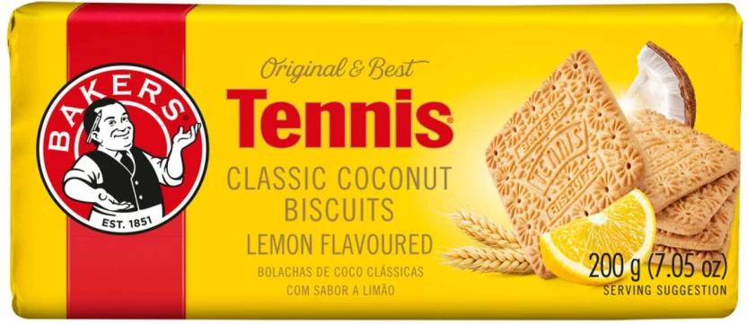 Bakers Tennis Lemon Flavoured Coconut Biscuit (200 g, Pack of 12)