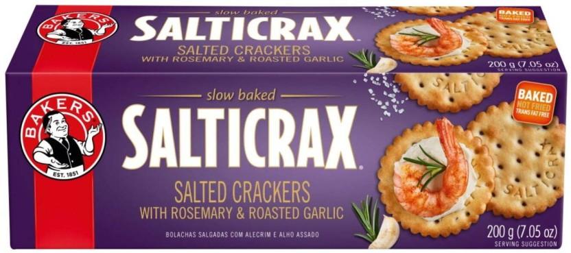 Bakers Salticrax With Rosemary & Roasted Garlic Spicy Biscuit (200 g, Pack of 12)