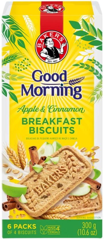 Bakers Good Morning Breakfast Biscuits Apple & Cinnamon Biscotti (300 g, Pack of 12)