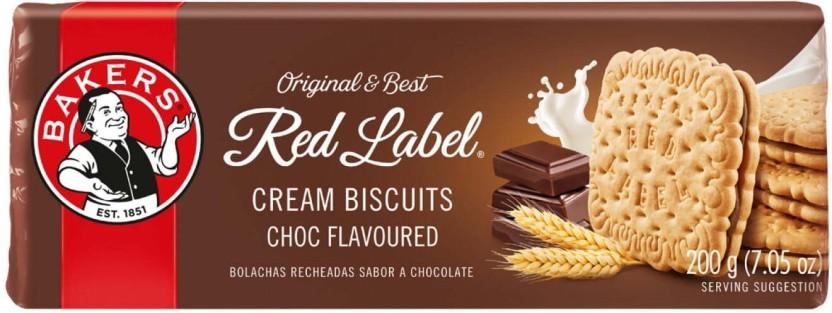 Bakers Red Label Choc Flavoured Biscuits Cream Filled Biscuit (200 g, Pack of 12)