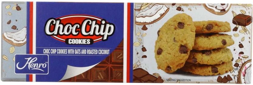 Henro Choc Chip Oats and Roasted Coconut Cookies (160 g, Pack of 12)