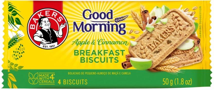 Bakers Good Morning Breakfast Biscuits Apple Cinnamon Breakfast Biscotti (50 g, Pack of 16)