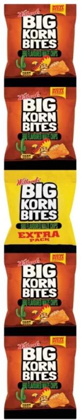 Willards Big Corn Bites BBQ Flavoured Maize Chips (5 x 25 g)