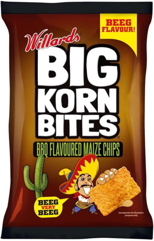 Willards Big Corn Bites BBQ Flavoured Maize Chips (1 x 120 g)