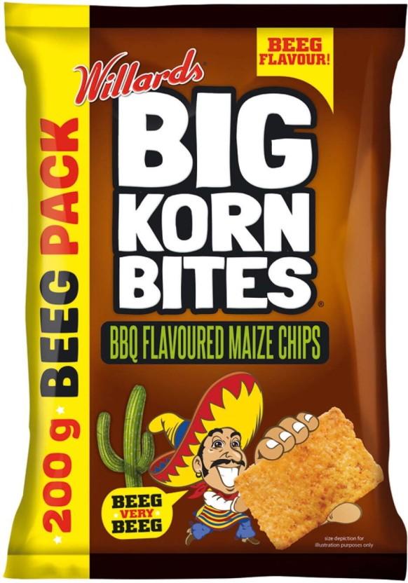 Willards Big Corn Bites BBQ Flavoured Maize Chips (1 x 200 g)