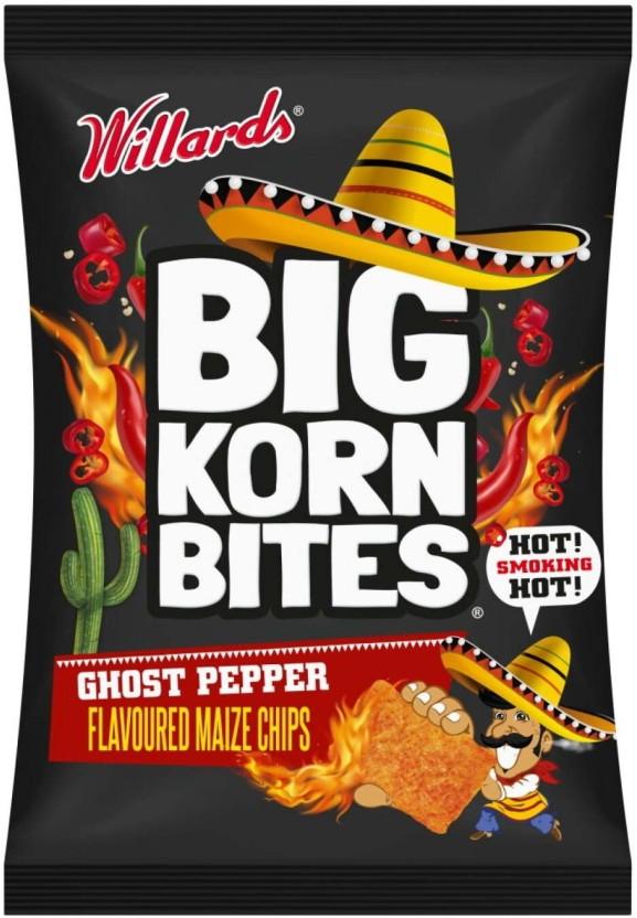 Willards Big Corn Bites Ghost Pepper Flavoured Maize Nachos (1 x 120 g)