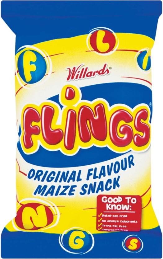 Willards Flings Original Flavour Maize Snack Puffcorn (48 x 12 g)