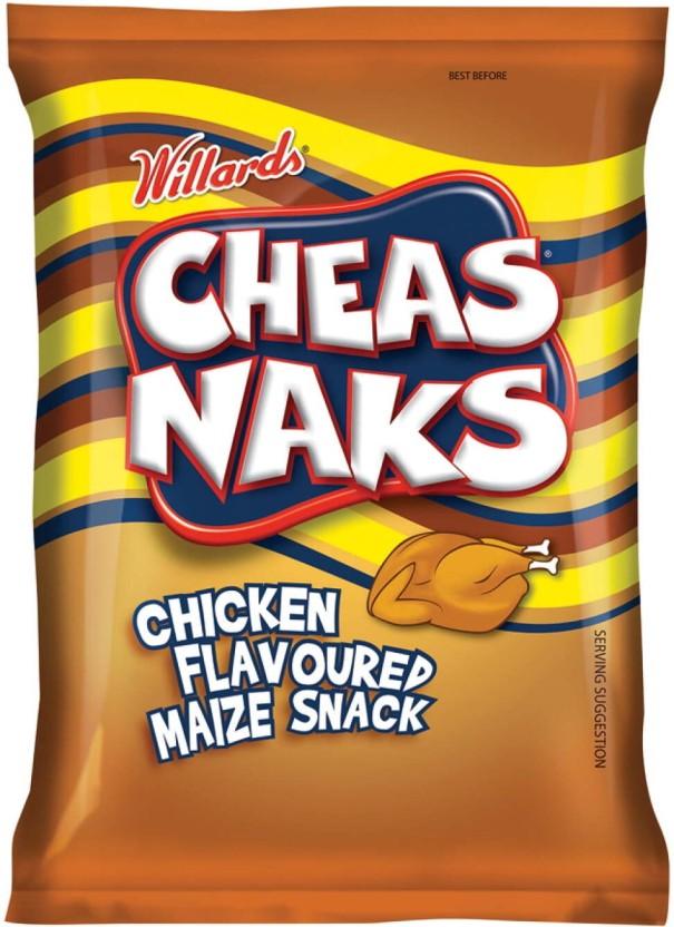 Willards Cheas Naks Chicken Flavoured Maize Snack Puffcorn (1 x 135 g)