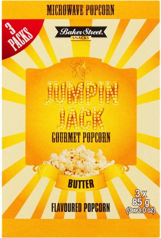 Jumpin Jack Microwave Gourmet Butter Popcorn (85 g, Pack of 3)