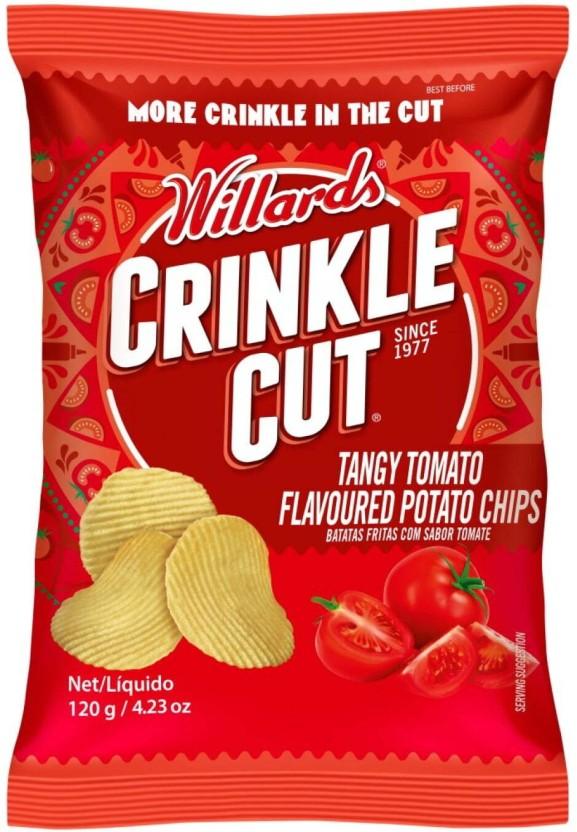 Willards Crinkle Cut Tangy Tomato Flavoured Potato Chips (20 x 120 g)