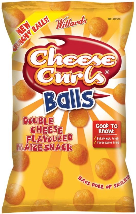 Willards Double Cheese Flavoured Curls Balls Puffcorn (1 x 100 g)