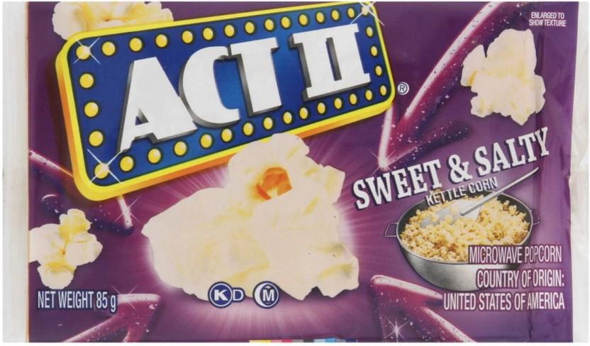 Act II Kettle Sweet and Salty Popcorn (85 g, Pack of 12)