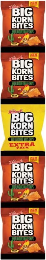 Willards Big Corn Bites BBQ Flavoured Maize Chips (38 x 25 g)