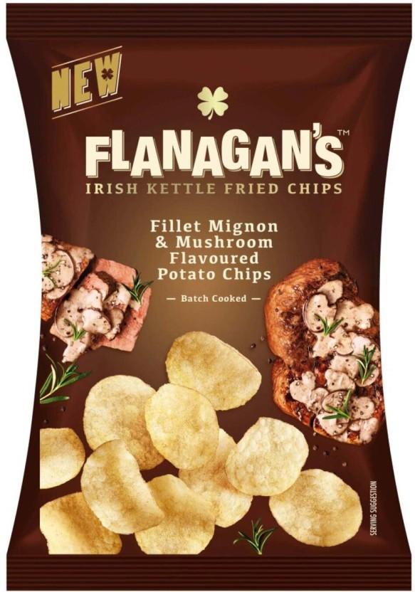 Flanagan's Fillet Mignon And Mushroom Fried Potato Chips (1 x 120 g)
