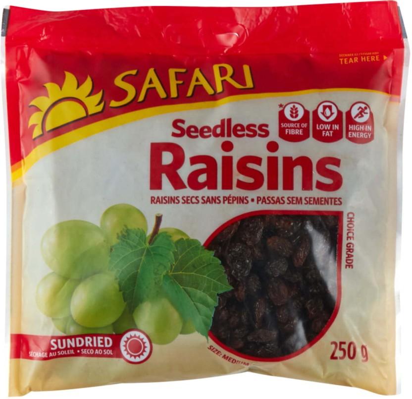 Safari Seedless Choice Raisins (40 x 250 g)