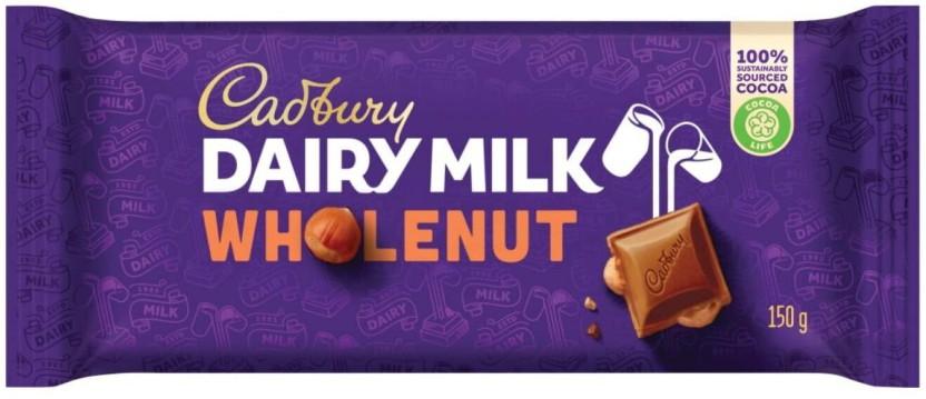 Cadbury Dairy Milk Wholenut Milk Chocolate Slabs (150 g)