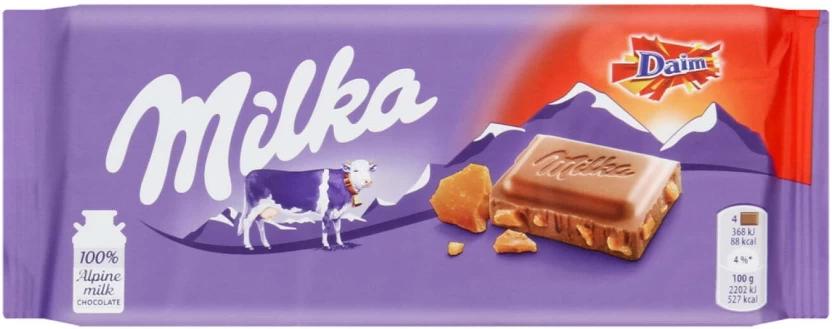 Milka Daim Almomd Caramel Crunch Alpine Milk Chocolate Slabs (100 g)