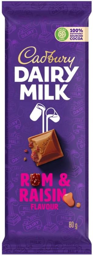 Cadbury Dairy Milk Rum and Raisin Flavour Milk Chocolate Slabs (80 g)