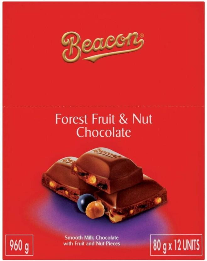 Beacon Heavenly Forest Fruit & Nut Fruit and Nuts Chocolate Slabs (12 x 80 g)