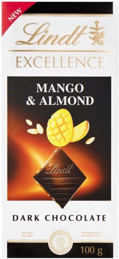Lindt Excellence Mango and Almond Dark Chocolate Dark Chocolate Slabs (100 g)