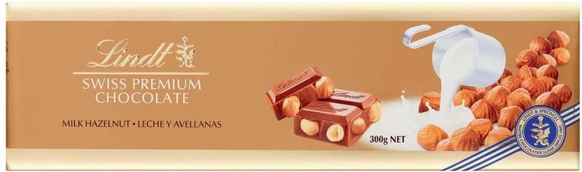 Lindt Swiss Premium Hazelnut Milk Chocolate Bars (300 g)