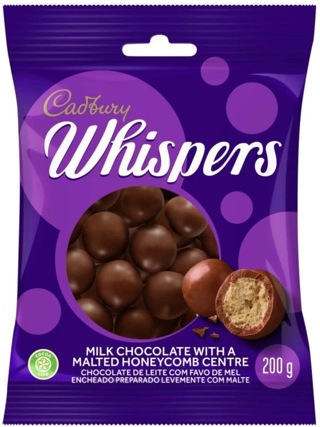 Cadbury Whispers Coated Malted Honeycomb Milk Chocolate Bites (200 g)