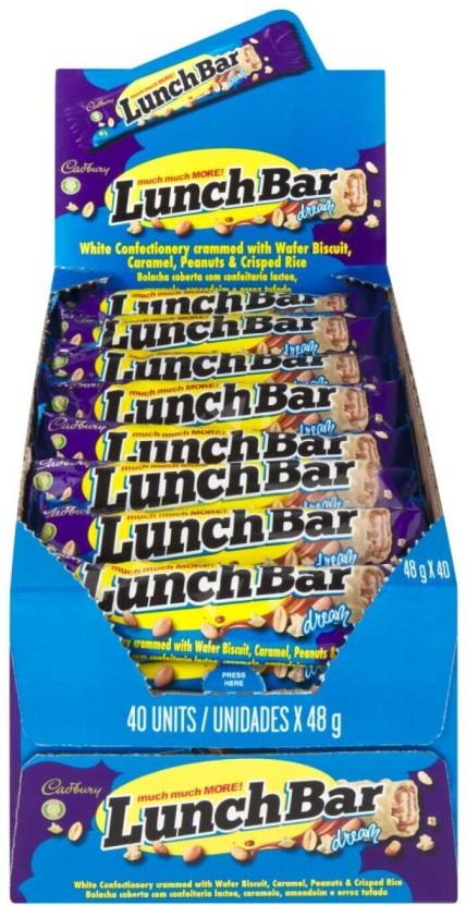 Cadbury Lunch Bar Dream Milk Chocolate Bars (40 x 48 g)