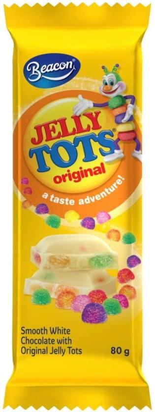 Beacon Slabs Jelly Tots White White Chocolate Slabs (12 x 80 g)