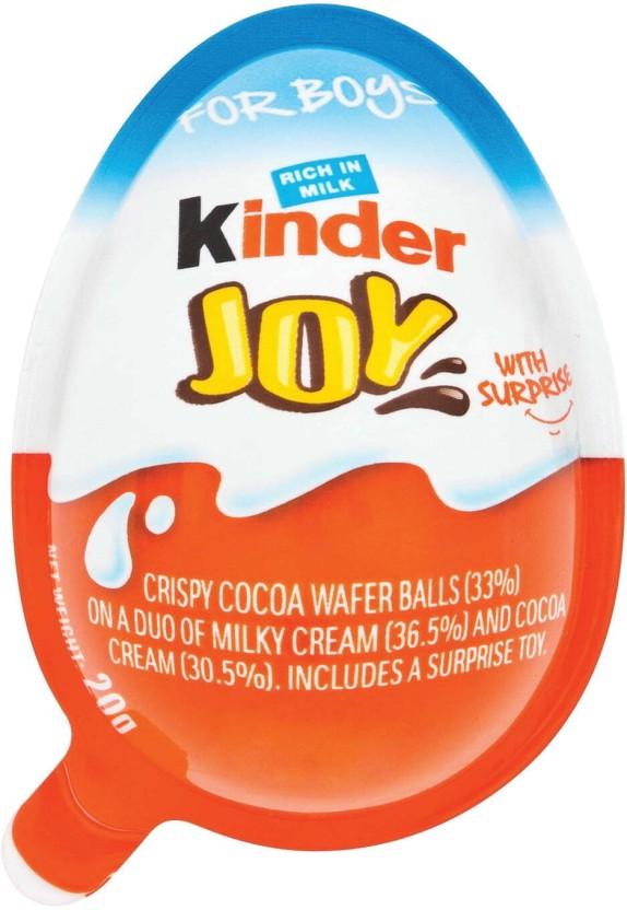 Kinder Joy For Boys with Surprise Toy Milk Chocolate Fudges (72 x 20 g)