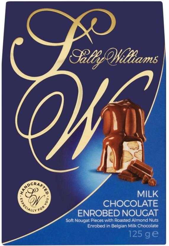 Sally Williams Milk Chocolate Roasted Almond Enrobed Nougat Milk Chocolate Bars (125 g)
