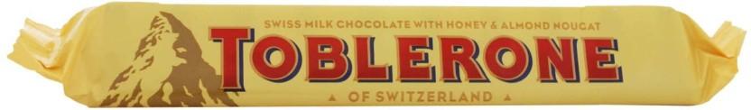 Toblerone Swiss Milk Chocolate Honey and Almond Nougat Milk Chocolate Bars (50 g)