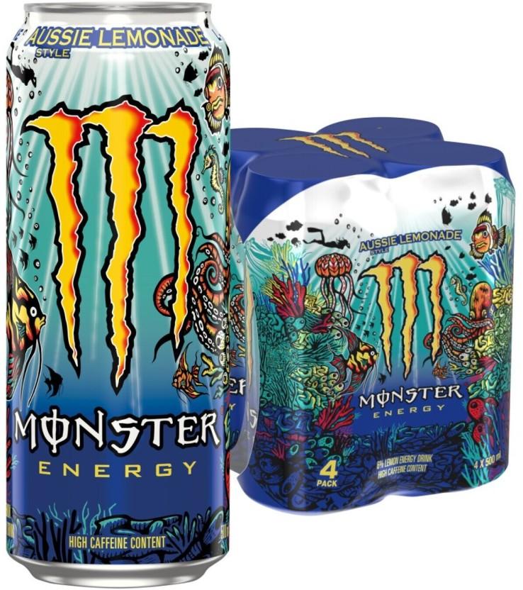 Monster Aussie Lemonade Style Energy Drink (Lemonade Flavoured, 500 ml)