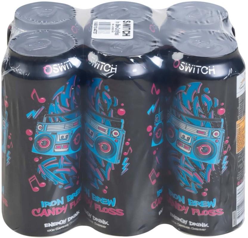 Switch Iron Brew Energy Drink (Candy Floss Flavoured, 6 x 500 ml)