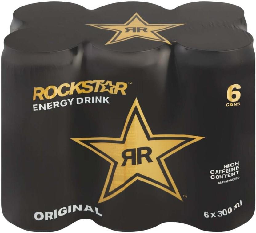 Rockstar The Original Energy Drink (Plain Flavoured, 6 x 300 ml)