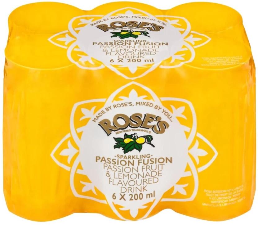 Rose'S Sparkling Passion Fusion - Passion Fruite & Lemonade Flavoured Drink (6 x 200 ml)