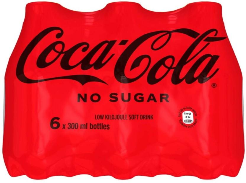 Coca-Cola No Sugar Low Kilojoule Soft Drink (6 x 300 ml)