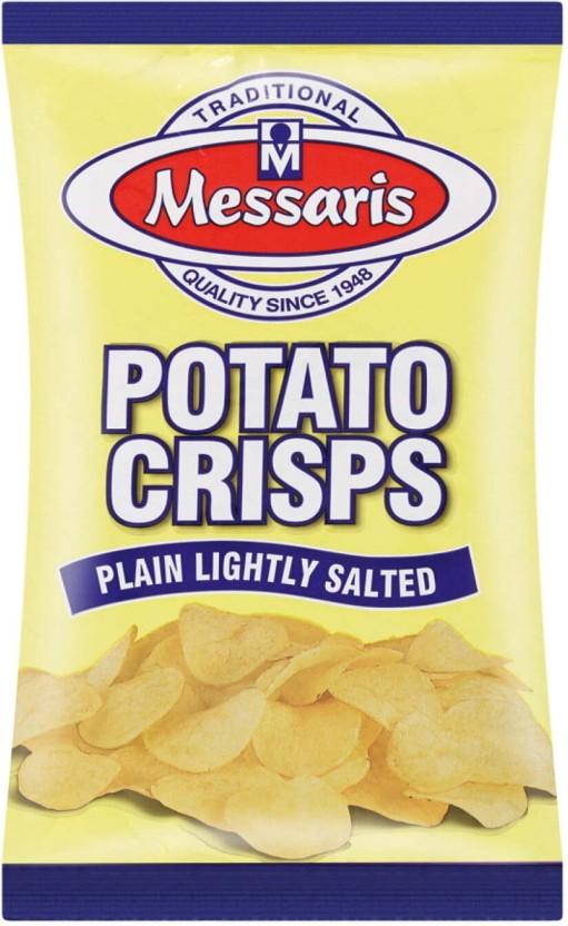 Messaris Potato Crisps Plain Lightly Salted Chips (12 x 125 g)