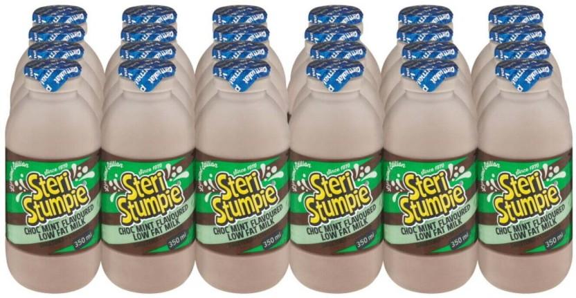 Steri Stumpie Flavoured Low Fat Milk, Choco Mint Flavour (24 x 350 ml)