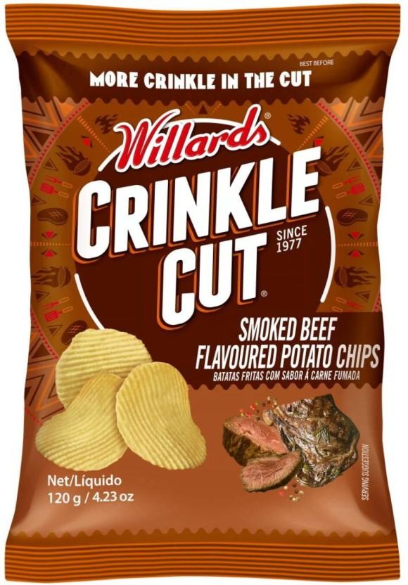 Willards Crinkle Cut Smoked Beef Flavoured Potato Chips (20 x 120 g)