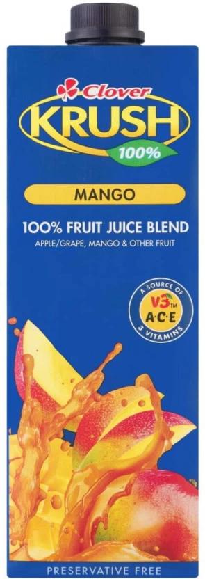 Clover Krush Mango 100% Fruit Juice Blend (1 L)